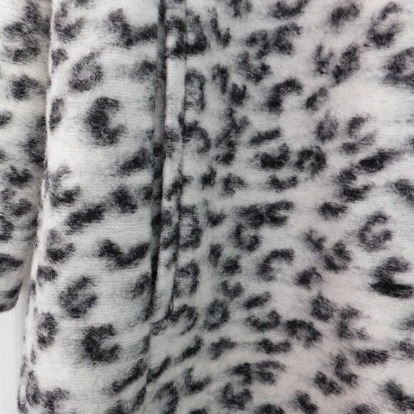 NEW Ann Taylor Wool Blend Car Coat Animal Print Black White Size Small - Picture 3 of 7